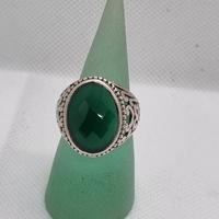 anello argento con pietra verde