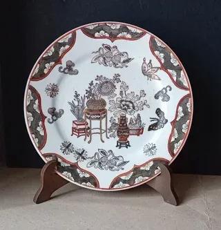 Piatto cinese  stile Doucai Macao anni  '30/'60