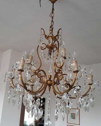 Lampadario a gocce in cristallo