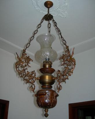 Lampadario rustico, arte povera