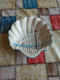 Ciotola Conchiglia Ceramica Vintage Dipinta Mano