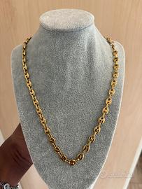 Collana chiche di caffe placcata oro