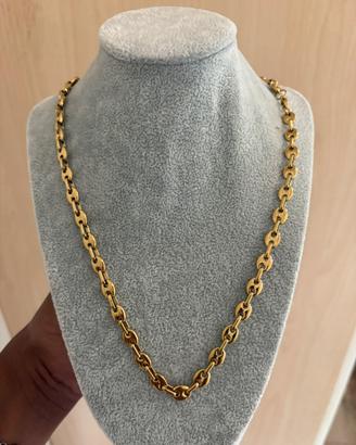 Collana chiche di caffe placcata oro