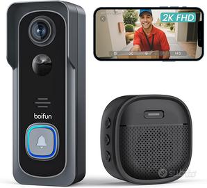 BOIFUN Videocitofono WiFi 2K con Campanello IP65