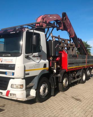 DAF CF 85.430 4 ASSI CASSONE FISSO CON GRU RETROCA