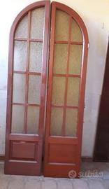 4 porte in legno per interni a vetro centinate