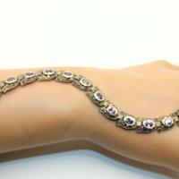 Splendido e antico bracciale argento ametiste