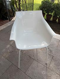 Sedie di design bianche sei pezzi