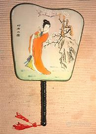 Ventaglio Cinese Seta Dipinta Wang Zhaojun '50 '60