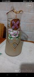 brocca stile liberty ,decorata a mano,