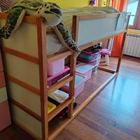 letto ikea Kura+copertura verde 