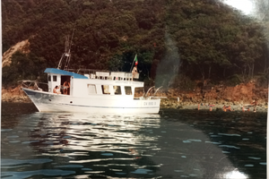 Barca a motore con gommone