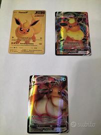 3 carte Pokemon , oro , 2 Vmax 