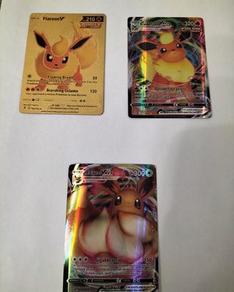 3 carte Pokemon , oro , 2 Vmax 