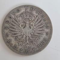 2 lire Aquila Sabauda del 1905