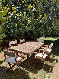 Tavolo di TEAK UNOPIU’ con 8 Poltroncine Ginger
