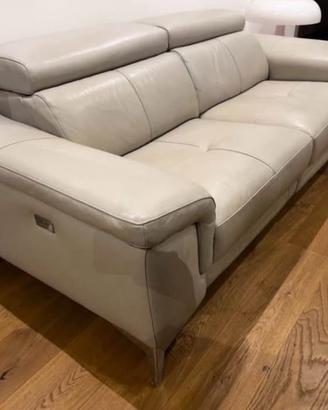 Divano in pelle con relax 3 posti