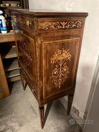 Mobile Bar intarsiato vintage  + Tavolino tondo