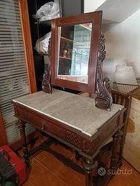 toilette antica marmo con specchiera fine 800