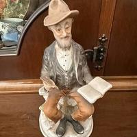 Statuetta vintage anni '80, vecchio uomo barbuto