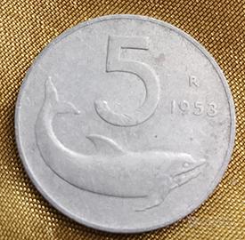 Moneta 5Lire anno 1953