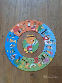 puzzle rotondo "l'anno dell'orsetto", marca Djeco