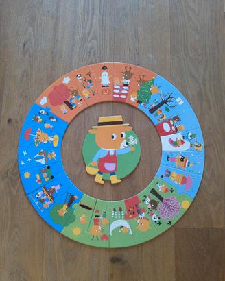 puzzle rotondo "l'anno dell'orsetto", marca Djeco