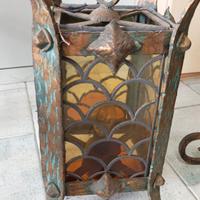 lampade e lampadario antico in ferro battuto 