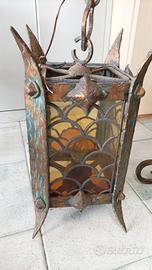 lampade e lampadario antico in ferro battuto 