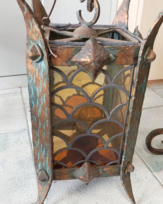 lampade e lampadario antico in ferro battuto 