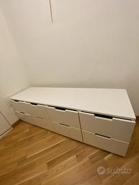 Cassettiera bianca bassa