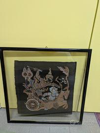 Quadro Etnico su Seta – Scena Mitologica Orientale