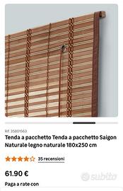 Tenda interno/esterno bamboo color legno chiaro