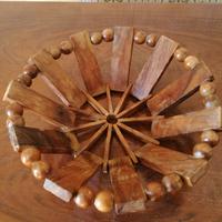 Cestini vintage in rafia e legno