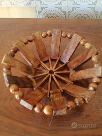 Cestini vintage in rafia e legno