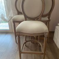 3 SGABELLI SHABBY LEGNO MASSELLO