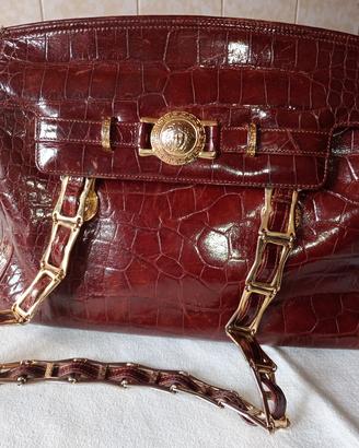 Borsa Gianni Versace per donna, pelle coccodrillo 