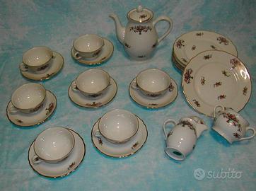 Servizio completo The in Porcellana bianco e fiori