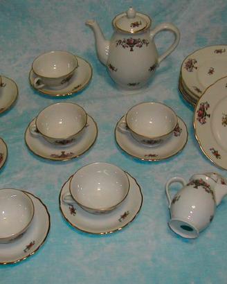 Servizio completo The in Porcellana bianco e fiori