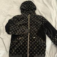 felpa con zip monogram - effetto velluto/chenille