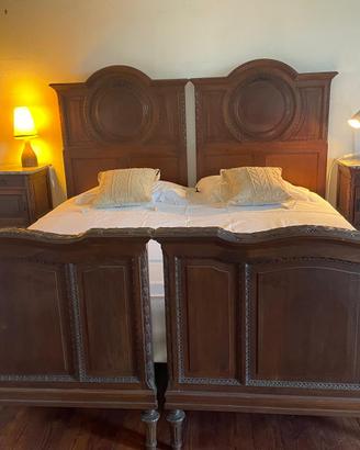 letto matrimoniale in noce massello primo 900