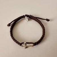 Braccialetto con croce e santino regolabile