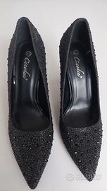 Scarpe nere con strass