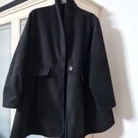 Cappotto donna nero corto taglia 50/52 abbondante