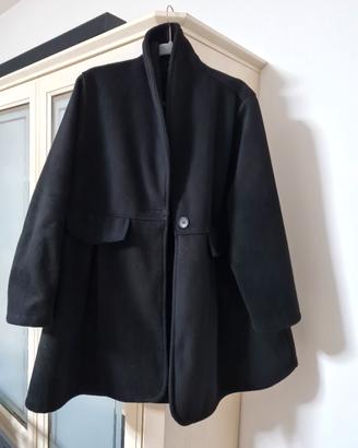 Cappotto donna nero corto taglia 50/52 abbondante
