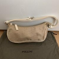 Borsa Pollini con logo beige/bianca