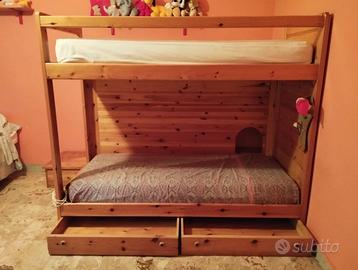 LETTO A CASTELLO IN LEGNO MASSELLO