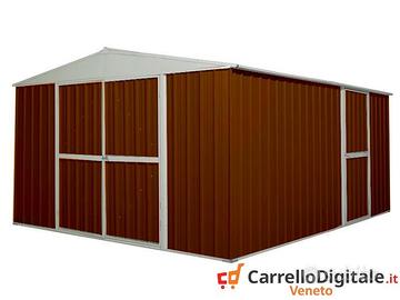 Box deposito lamiera zincata 360x430 legno scuro