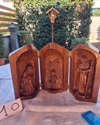 Natività Trittico pieghevole in altorilievo