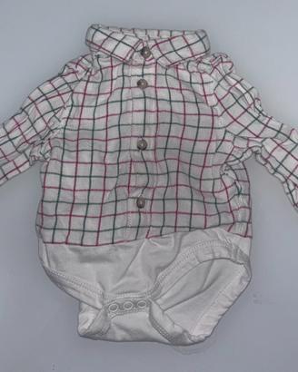 Body neonato stile camicia, taglia 62cm